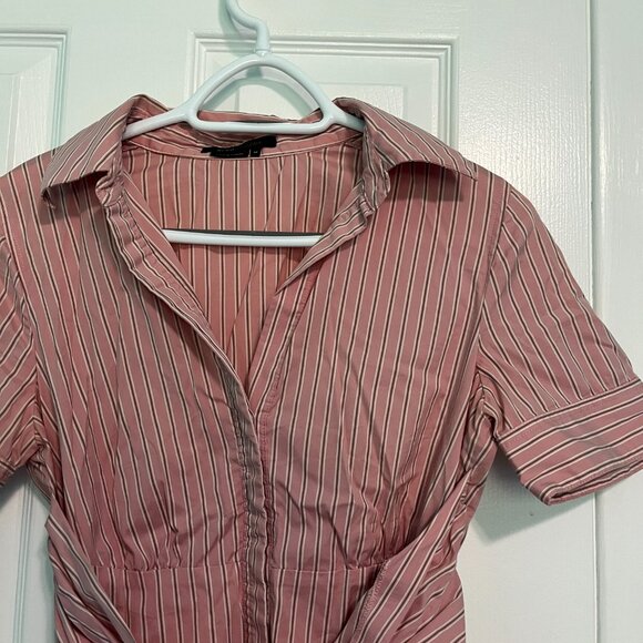 BCBGMaxazria Pink pinstripe button down blouse - Picture 2 of 3